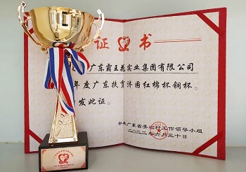 用愛心澆灌“鄉(xiāng)村振興”至美之花——廣東霸王花集團(tuán)再次被授予廣東扶貧濟(jì)困“紅棉杯”銅杯榮譽(yù)